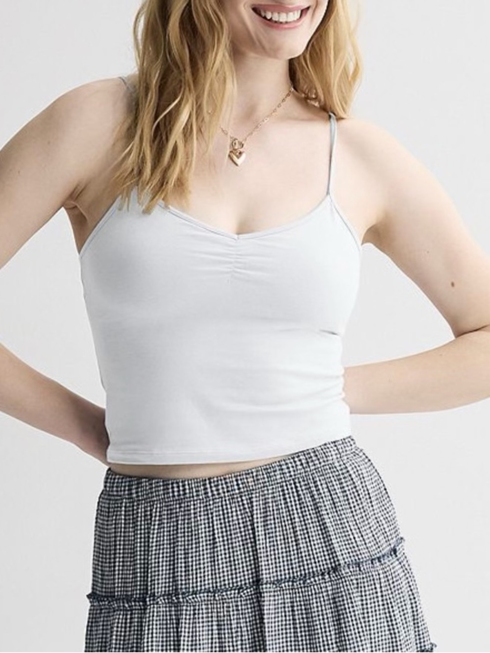 Cropped Cinch Front Cami / Tank Top